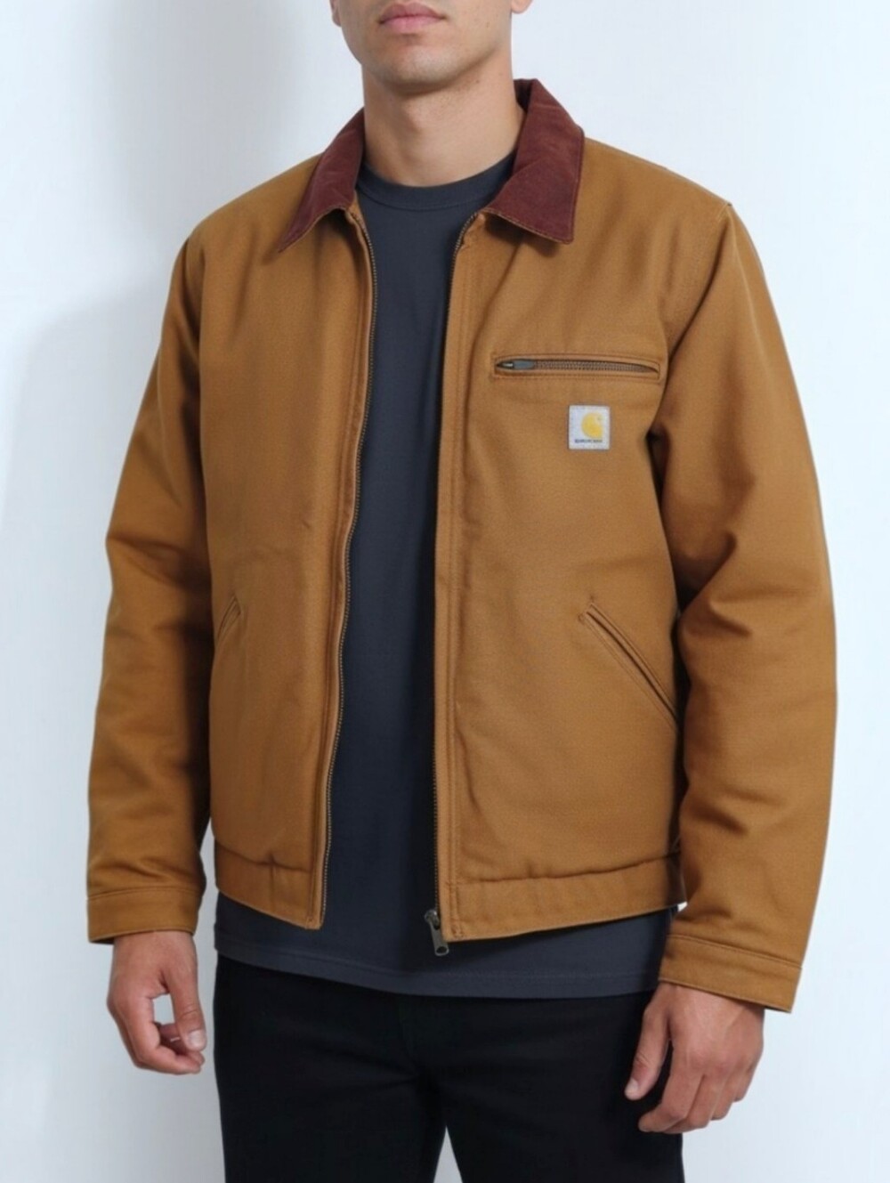 Carhartt Detroit Jacket OJ3826 Brown Duck Blanket Lined Made USA Union M